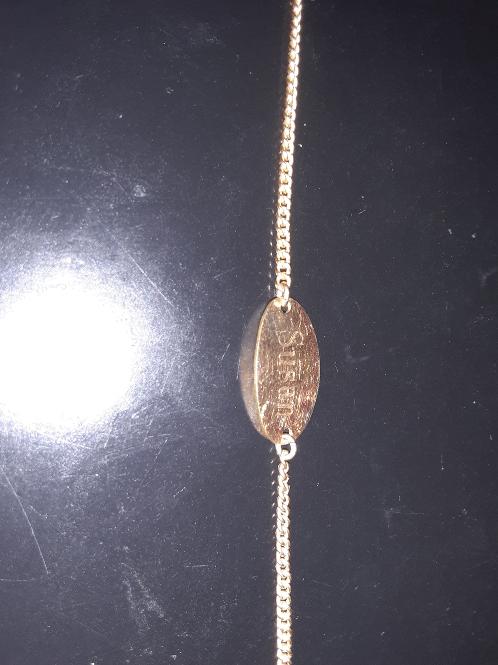 Gold-Tone Women's ID Bracelet with Oval Tag